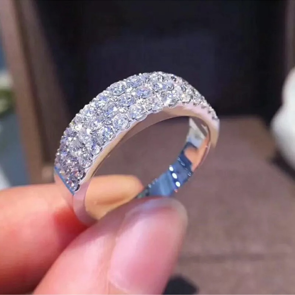 Women Elegant Cubic Zirconia Rings  Silver Rings